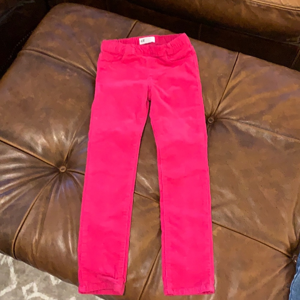 H&M corduroy hot pink jeans